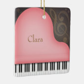 Rose Pink Grand Piano Bezauberndes Musical Keepake Keramikornament (Rechts)