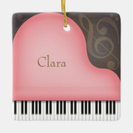 Rose Pink Grand Piano Bezauberndes Musical Keepake Keramikornament