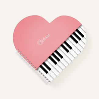 Rose Pink Grand Piano Musik Tastatur Personalisier Notizblock