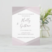 Rose Pink Gray White Hexagon Moderne Chic Hochzeit Einladung (Stehend Vorderseite)