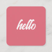 Rose Pink Hello Chic Fett Text Quadratische Visitenkarte (Vorderseite)
