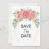 Rose Pink Hochzeit Save the Date Minimalistisch Einladung (Vorderseite)