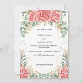 Rose Pink Hochzeit Save the Date Minimalistisch Einladung (Rückseite)