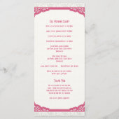 Rose Pink Ivory Lace Birds Hochzeitsprogramm Programm (Rückseite)