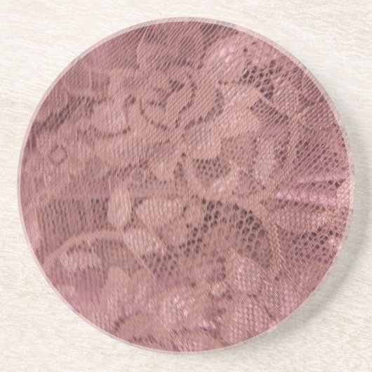 Rose Pink Lace Sandstein Untersetzer (Vorne)