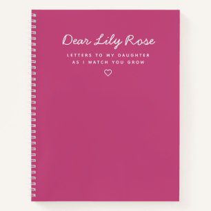 Rose Pink Letters to My Daughter Keepake Notebook Notizblock