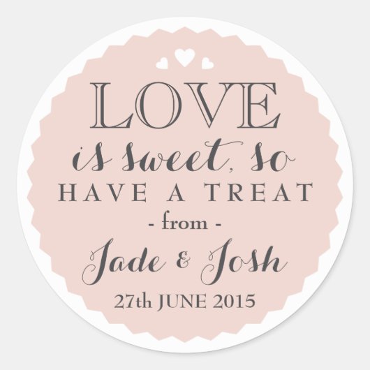 Rose Pink Liebe ist Sweet Bottlecap Style Gefallen Runder Aufkleber (Vorderseite)