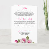 Rose Pink Lily Foto Beerdigung Beibehaltung Progra Programm (Rückseite)