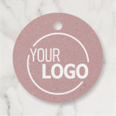 Rose Pink Made with Liebe Heart Symbol Kraft Paper Geschenkanhänger (Rückseite)