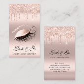 Rose Pink Makeup Artist Lash Extension Tropfen Blu Visitenkarte (Vorne/Hinten)