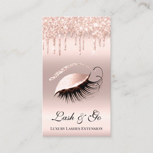 Rose Pink Makeup Artist Lash Extension Tropfen Blu Visitenkarte (Vorderseite)
