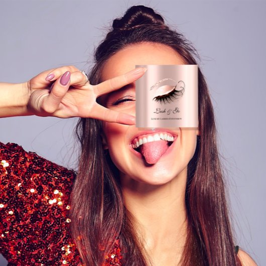 Rose Pink Makeup Artist Lashes Extension Microblad Quadratische Visitenkarte