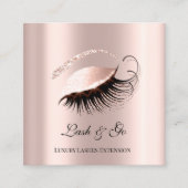 Rose Pink Makeup Artist Lashes Extension Microblad Quadratische Visitenkarte (Vorderseite)