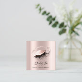 Rose Pink Makeup Artist Lashes Extension Microblad Quadratische Visitenkarte (Stehend Vorderseite)