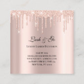 Rose Pink Makeup Artist Lashes Tropfen Quadratische Visitenkarte (Rückseite)