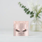 Rose Pink Makeup Artist Lashes Tropfen Quadratische Visitenkarte (Stehend Vorderseite)