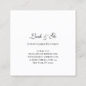 Rose Pink Makeup Artist Lashes Weiß Quadratische Visitenkarte (Rückseite)