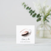 Rose Pink Makeup Artist Lashes Weiß Quadratische Visitenkarte (Stehend Vorderseite)