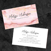 Rose Pink Marble Luxe Ästhetik Visitenkarte