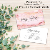 Rose Pink Marble Luxe Ästhetik Visitenkarte