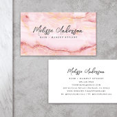 Rose Pink Marble Luxe Ästhetik Visitenkarte