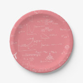 Rose Pink Math Equations and Formeln Pappteller (Vorderseite)