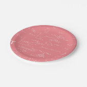 Rose Pink Math Equations and Formeln Pappteller (Schrägansicht)