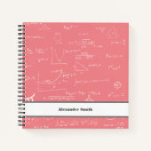 Rose Pink Math Equations Graphics and Formeln Notizblock (Vorderseite)