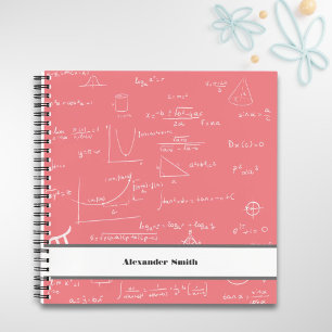 Rose Pink Math Equations Graphics and Formeln Notizblock