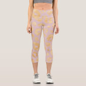 Rose Pink & Metallic Goldkäse Capri Leggings (Vorderseite)