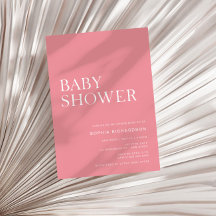 Rose Pink Minimalistisch Baby Dusche