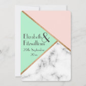 Rose Pink & Mint Grüne Hochzeit Einladung (Rückseite)