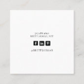 Rose Pink Monogram Makeup Artist Quadratische Visitenkarte (Rückseite)