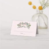 Rose Pink Moody Floral Boho Hochzeit Platzkarte (Vorderseite)