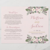 Rose Pink Moody Floral Boho Hochzeitsprogramm (Vorderseite)