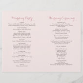 Rose Pink Moody Floral Boho Hochzeitsprogramm (Rückseite)