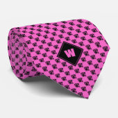 Rose Pink Mops Muster Krawatte (Gerollt)