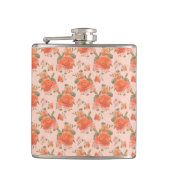rose pink orange floral pattern wedding spring flachmann (Vorderseite)