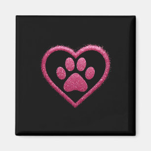 Rose Pink Paw Herz Niedlich Hunde Katze Liebe Vale Magnet