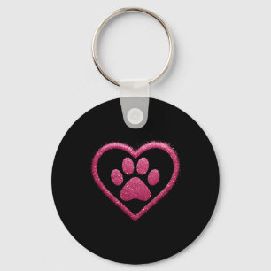 Rose Pink Paw Herz Niedlich Hunde Katze Liebe Vale Schlüsselanhänger