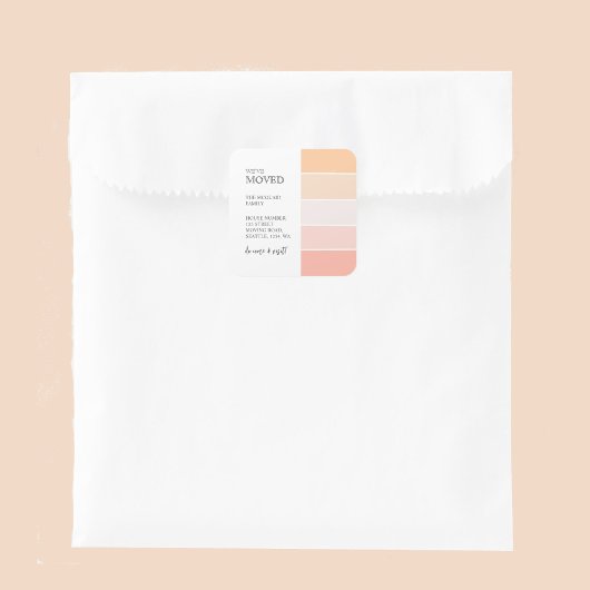 Rose Pink Peach Ankündigung Quadratischer Aufkleber