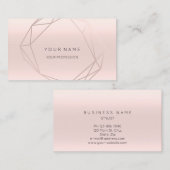 Rose Pink Pearly Diamond Frame Vip Geometrie Visitenkarte (Vorne/Hinten)