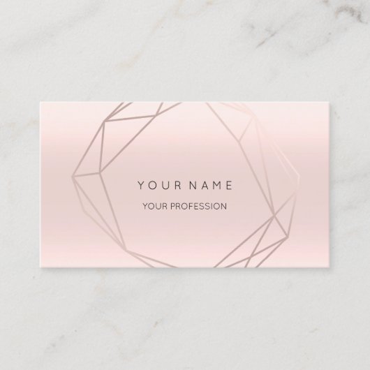 Rose Pink Pearly Diamond Frame Vip Geometrie Visitenkarte (Vorderseite)