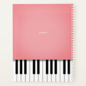 Rose Pink Piano Musik Tastatur individuell angepas Planer (Rückseite)