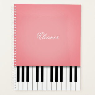 Rose Pink Piano Musik Tastatur individuell angepas Planer