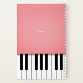 Rose Pink Piano Musik Tastatur Personalisiert Notizblock (Rückseite)