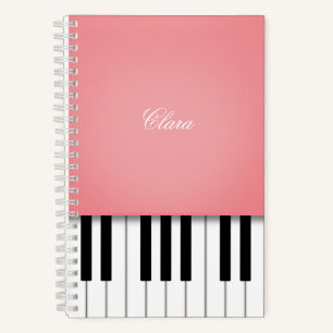 Rose Pink Piano Musik Tastatur Personalisiert Notizblock
