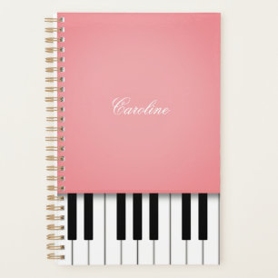 Rose Pink Piano Personalisierte Musik Planer