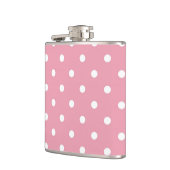 Rose Pink Polka Dot Flasche Flachmann (Links)