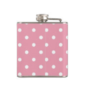 Rose Pink Polka Dot Flasche Flachmann (Rückseite)